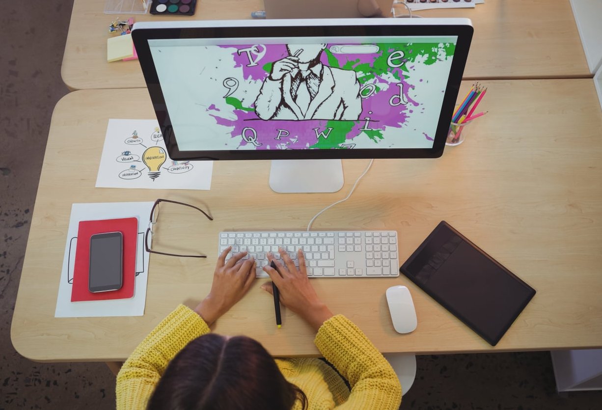 graphic design portfolio desk