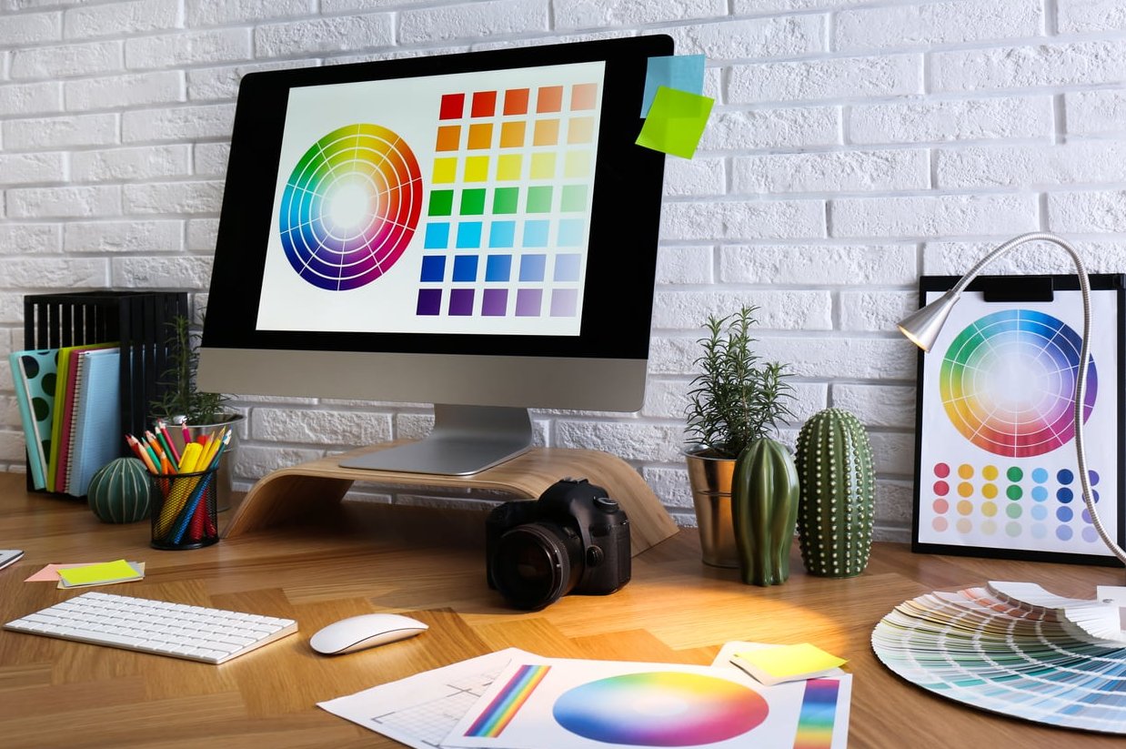 brand identity design workspace